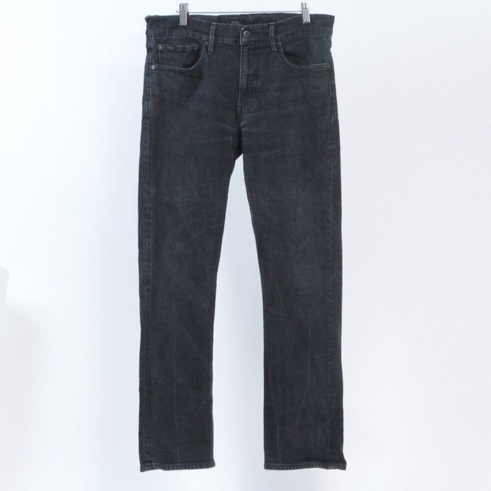 Polo Ralph Lauren Men’s Prospect Straight Faded Black Denim Cotton Jeans, 33x32